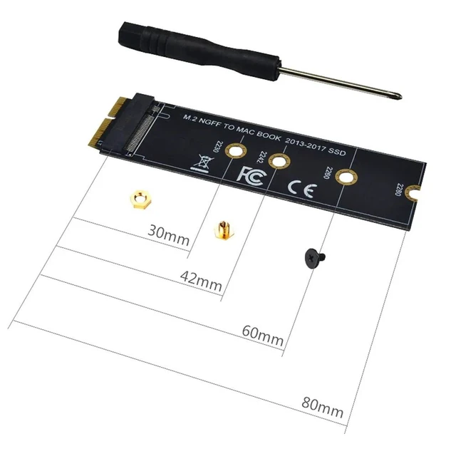 Alt view image 11 of 12 - M.2 NVME SSD Convert Adapter Card for MacBook Air Pro Retina 2013-2017 NVME/AHCI SSD Upgraded Kit For A1465 A1466 A1398 A1502 M2