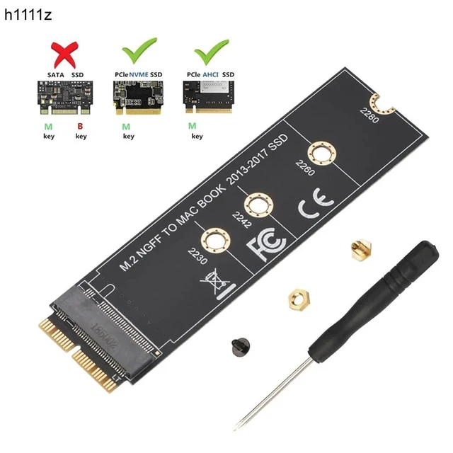 Alt view image 7 of 12 - M.2 NVME SSD Convert Adapter Card for MacBook Air Pro Retina 2013-2017 NVME/AHCI SSD Upgraded Kit For A1465 A1466 A1398 A1502 M2