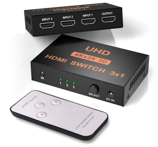 Alt view image 7 of 12 - HDMI Switch 5 in 1 out with IR Remote Control 4Kx2K 5 Port HDMI Switcher Selector Box for Xbox PS4 DVD PC Laptop to Monitor HDTV