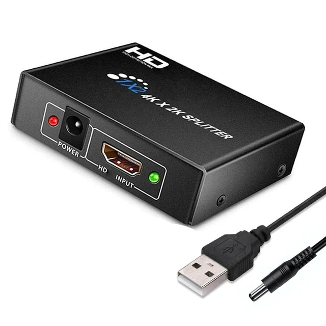 Alt view image 2 of 2 - 1 in 2 out HDMI-compatible Splitter 4K/1080P 1x2 Video Converter HDCP Adapter For PS4 Laptop Display Monitor PC TV Box Projector(1080P)