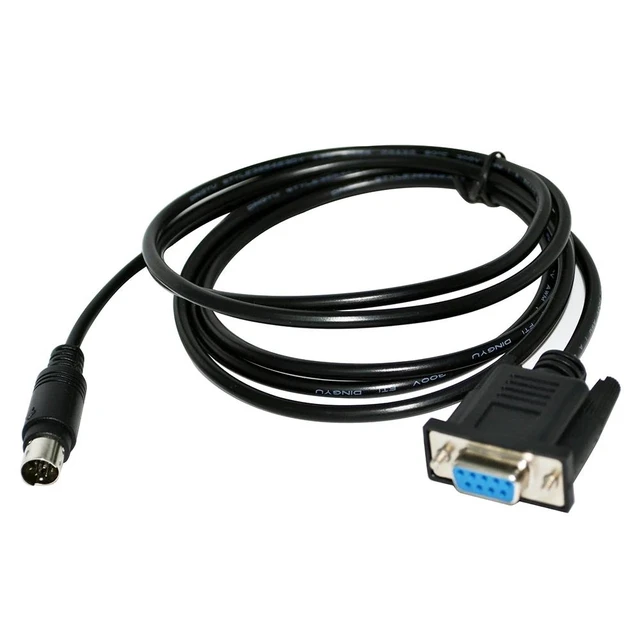 Alt view image 6 of 10 - D-SUB 9-PIN DB9 FEMALE TO MINI DIN 8P MD8 MALE ADAPTER PLC PROGRAMMING COMMUNICATION CABLE FOR FLEXEM HMI TO MITSUBISHI FX PLC 3M Length