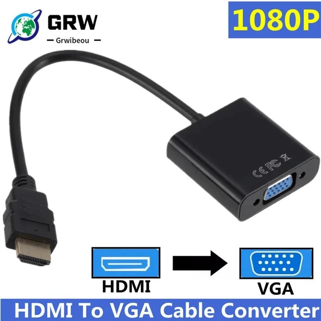 Alt view image 7 of 12 - 1080P HDMI-compatible to VGA Adapter Digital to Analog Converter Cable For Xbox PS4 PC Laptop TV Box to Projector Displayer HDTVBlak