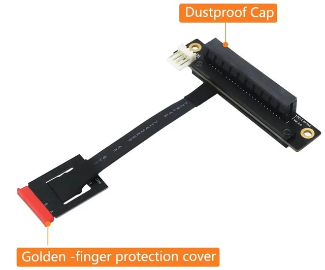 Alt view image 9 of 12 - Add On Card 270 Degree M.2 NGFF Dual Key A-E To PCI-E 8X Adapter Cable 4P FDD Power Connector M.2 Key AE to PCI Express X8 Riser