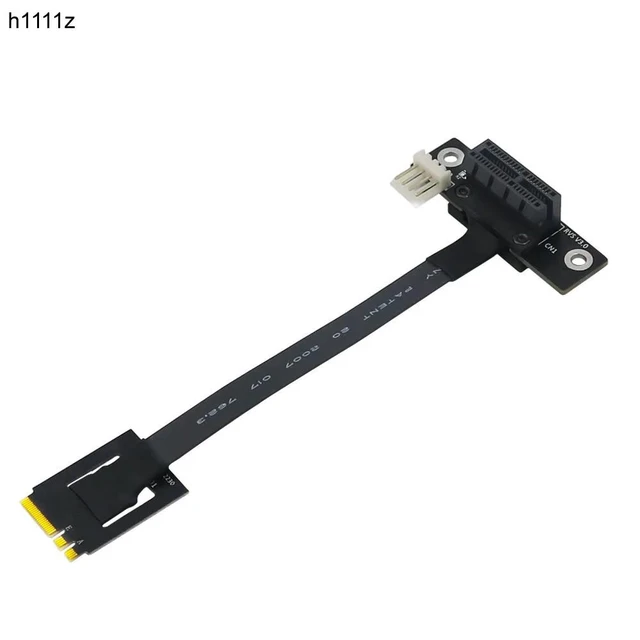 Alt view image 7 of 12 - 270 Degree M.2 NGFF Dual Key A-E To PCI-E 1X Adapter Convert Cable with 4Pin FDD Power Connector Riser for PCI-E Tester Extender