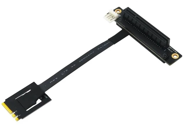 Alt view image 8 of 12 - Add On Card 270 Degree M.2 NGFF Dual Key A-E To PCI-E 8X Adapter Cable 4P FDD Power Connector M.2 Key AE to PCI Express X8 Riser