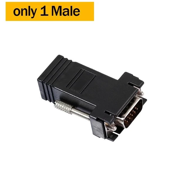 Alt view image 7 of 12 - VGA Extender over Ethernet Cat5e/6 cable 20M VGA to Rj45 Adapter HD VGA 15 Pin Male to LAN RJ45 Female Network Cable Extender(only 1 Male)