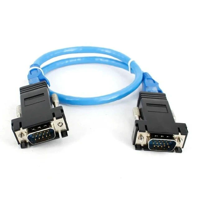 Alt view image 8 of 12 - VGA Extender over Ethernet Cat5e/6 cable 20M VGA to Rj45 Adapter HD VGA 15 Pin Male to LAN RJ45 Female Network Cable Extender(1 pair Female)