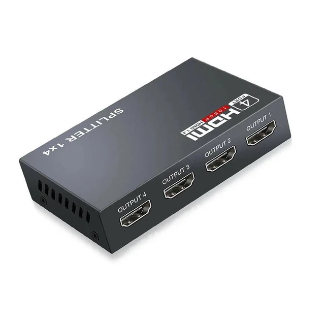 Alt view image 7 of 12 - 1x4 HDMI Splitter 1080P HDMI Video Splitter 1 in 4 out HDMI Distributor Amplifier HDMI switcher For PS3/4 HDTV PC Xbox Projector(US Plug)
