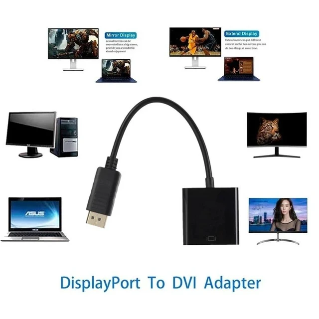 Alt view image 9 of 12 - 1080P DisplayPort DP to DVI Adapter DP Male to DVI Female cable Converter DP to DVI video adapter For Monitor Projector Display