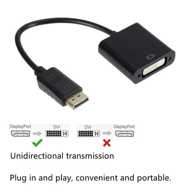 Alt view image 10 of 12 - 1080P DisplayPort DP to DVI Adapter DP Male to DVI Female cable Converter DP to DVI video adapter For Monitor Projector Display