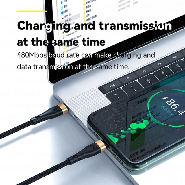 Alt view image 10 of 12 - 3 in 1 PD USB C Cable for iPhone 14 13 12 3in1 100W QC4.0 3.0 Fast Charging Micro USB Type C Cable for Macbook Samsung Xiaomi 1.5M (Gold 3in1)