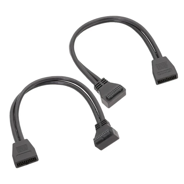 Alt view image 2 of 2 - USB 19Pin 20Pin Male Female Extension Cable Mainboard Built in USB3.0 19Pin Converter Connecting Cord 30CM(Reverse bend)