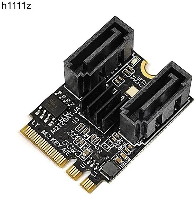 Alt view image 7 of 12 - M2 NGFF KEY A-E to SATA 3.0 Expansion Card M.2 WIFI Interface to SATA Hard Disk Drive Converter Riser Card JMB582 PCI-E 3.0 Chip