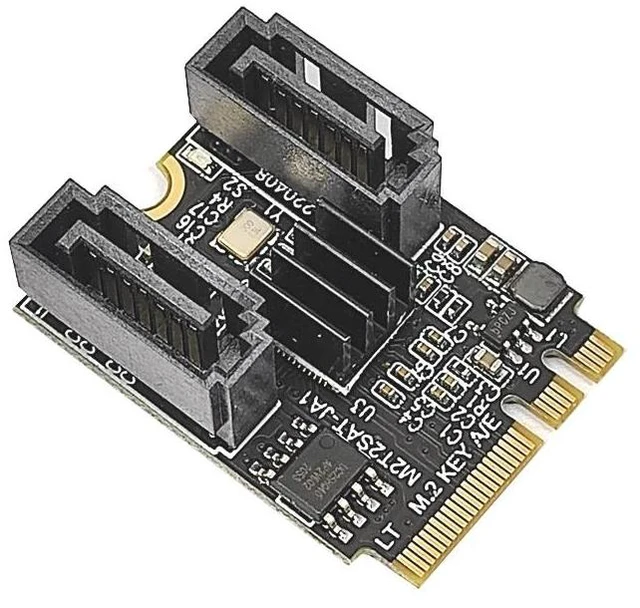 Alt view image 8 of 12 - M2 NGFF KEY A-E to SATA 3.0 Expansion Card M.2 WIFI Interface to SATA Hard Disk Drive Converter Riser Card JMB582 PCI-E 3.0 Chip