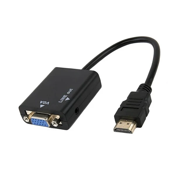 Alt view image 7 of 12 - Male to Female HDMI-compatible to VGA Digital Analog Video Audio Cable Adapter 1080P 720P 480P For PS4 PC HDTV Display Projector