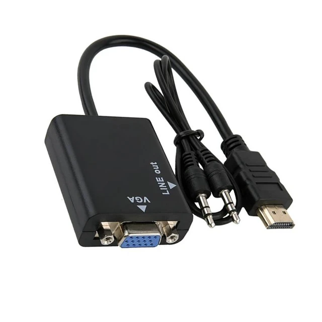 Alt view image 8 of 12 - Male to Female HDMI-compatible to VGA Digital Analog Video Audio Cable Adapter 1080P 720P 480P For PS4 PC HDTV Display Projector