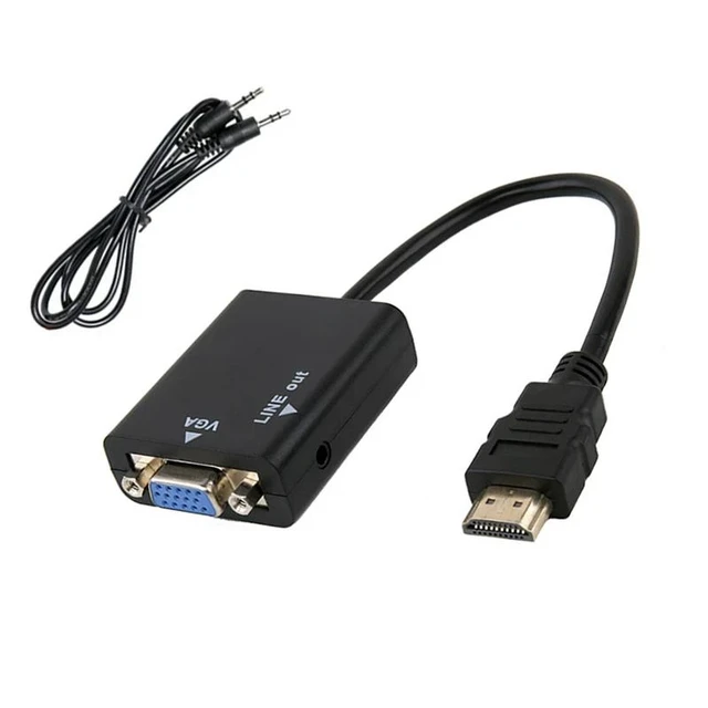 Alt view image 9 of 12 - Male to Female HDMI-compatible to VGA Digital Analog Video Audio Cable Adapter 1080P 720P 480P For PS4 PC HDTV Display Projector