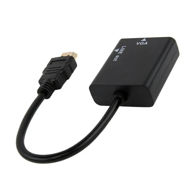 Alt view image 10 of 12 - Male to Female HDMI-compatible to VGA Digital Analog Video Audio Cable Adapter 1080P 720P 480P For PS4 PC HDTV Display Projector