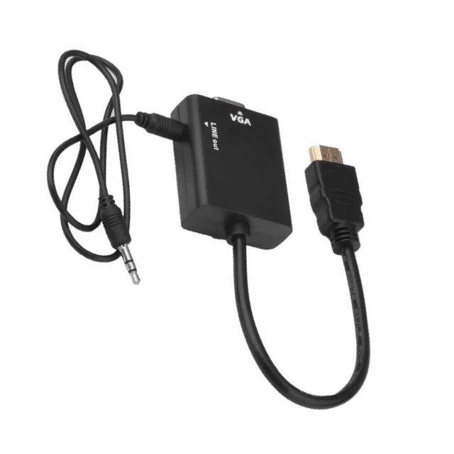 Alt view image 11 of 12 - Male to Female HDMI-compatible to VGA Digital Analog Video Audio Cable Adapter 1080P 720P 480P For PS4 PC HDTV Display Projector