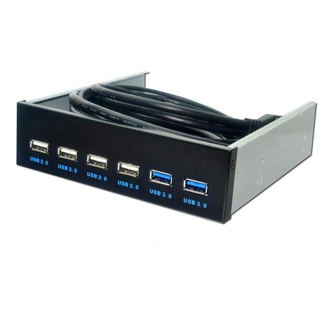 Alt view image 6 of 8 - for Desktop USB3.0 Optical Drive Front Panel 5.25inch USB HUB 9PIN 19PIN to 4Ports USB2.0+ 2Ports USB 3.0 for PC Floppy Bay Tray