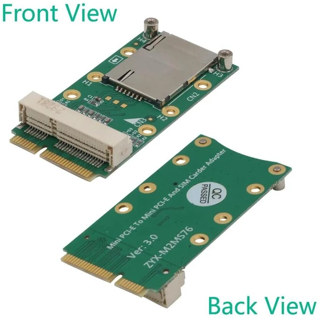 Alt view image 8 of 12 - Mini PCI Express Adapter For 3G 4G Module with USIM Slot MINI PCI E to Mini PCI-E Riser Card Support 3G/4G WWAN LTE GPS Card