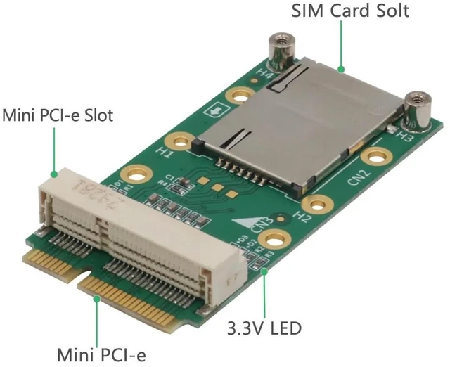 Alt view image 11 of 12 - Mini PCI Express Adapter For 3G 4G Module with USIM Slot MINI PCI E to Mini PCI-E Riser Card Support 3G/4G WWAN LTE GPS Card