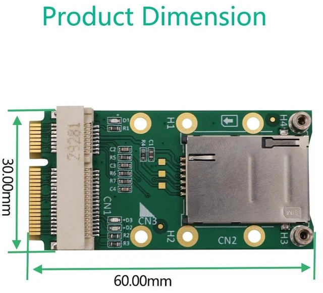 Alt view image 9 of 12 - Mini PCI Express Adapter For 3G 4G Module with USIM Slot MINI PCI E to Mini PCI-E Riser Card Support 3G/4G WWAN LTE GPS Card