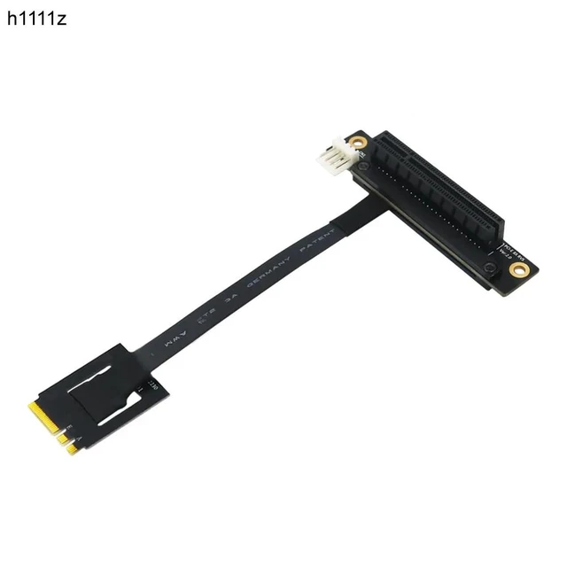 Alt view image 7 of 12 - PCIE Riser 270 degree M.2 NGFF Dual Key A-E To PCI-E 8X Adapter Cable Converter 4P FDD Power Connector for PCI-E Tester Extender