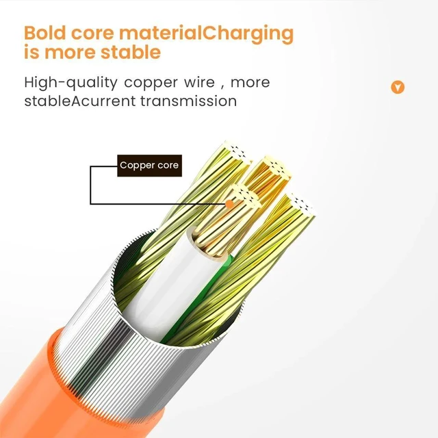 Alt view image 11 of 12 - Soft Silicone USB Cable For iPhone 14 13 12 11 Pro Max XR XS 8 7 3A Fast Charging Mobile Phones Charger Cable Data Cord Wire 1m (Orange For iPhone)