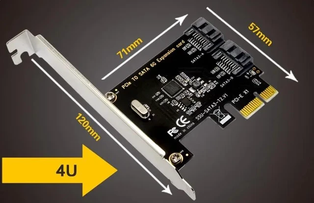 Alt view image 11 of 12 - PCIe PCI Express to SATA3.0 2-Port SATA III 6G Expansion Controller Card Adapter #L059# hot