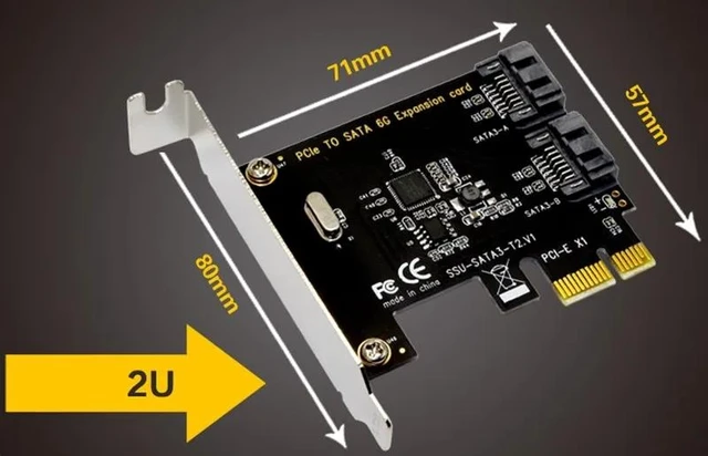 Alt view image 12 of 12 - PCIe PCI Express to SATA3.0 2-Port SATA III 6G Expansion Controller Card Adapter #L059# hot