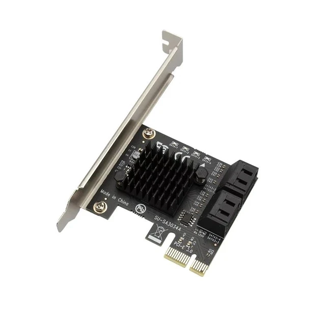 Alt view image 8 of 12 - Chi a Mining Riser PCIe to 4 Port SATA 3.0 6Gb SSD Adapter PCI-e PCI Express Gen3 x1 SATA Controller Expansion Card Add On Cards