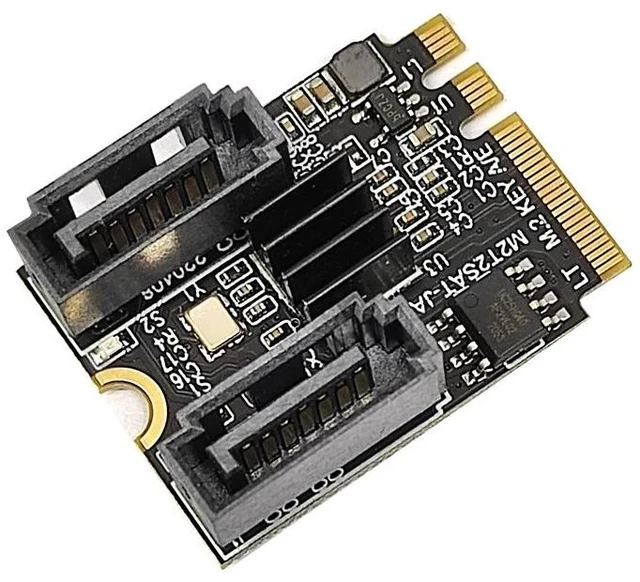 Alt view image 10 of 12 - M2 NGFF KEY A-E to SATA 3.0 Expansion Card M.2 WIFI Interface to SATA Hard Disk Drive Converter Riser Card JMB582 PCI-E 3.0 Chip