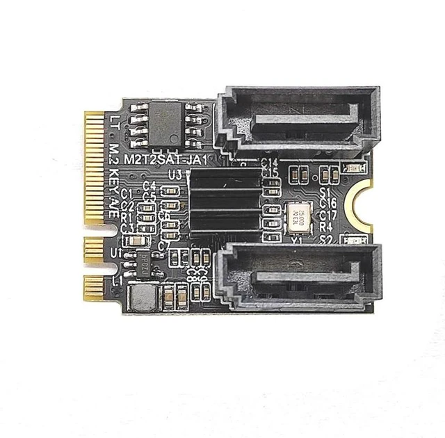 Alt view image 11 of 12 - M2 NGFF KEY A-E to SATA 3.0 Expansion Card M.2 WIFI Interface to SATA Hard Disk Drive Converter Riser Card JMB582 PCI-E 3.0 Chip