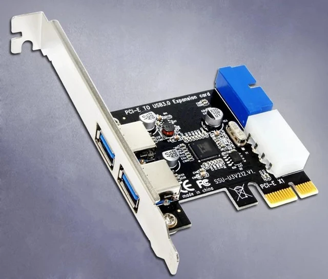 Alt view image 7 of 12 - External 2Port USB3.0 + Internal 19pin Header PCIe Card 4pin IDE Power Connector