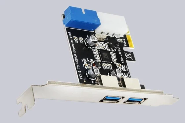 Alt view image 10 of 12 - External 2Port USB3.0 + Internal 19pin Header PCIe Card 4pin IDE Power Connector