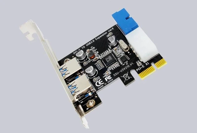 Alt view image 11 of 12 - External 2Port USB3.0 + Internal 19pin Header PCIe Card 4pin IDE Power Connector