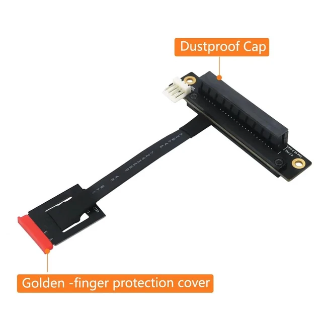 Alt view image 8 of 12 - PCIE Riser 270 degree M.2 NGFF Dual Key A-E To PCI-E 8X Adapter Cable Converter 4P FDD Power Connector for PCI-E Tester Extender