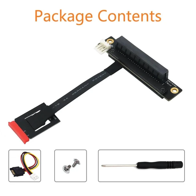 Alt view image 12 of 12 - PCIE Riser 270 degree M.2 NGFF Dual Key A-E To PCI-E 8X Adapter Cable Converter 4P FDD Power Connector for PCI-E Tester Extender