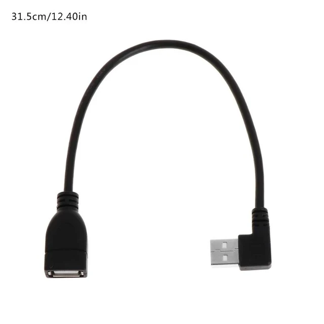 Alt view image 2 of 2 - USB Extension Cables Female Type A USB 2.0 To 90 Degree Male Plug(31cm)