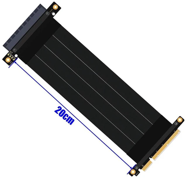 Alt view image 8 of 12 - PCI Express Extension Cable Riser PCIE 8X to 8X Slot PCI-E Riser Card PCIE Extender Extension Ribbon Flex Relocate PC Cable 24CM