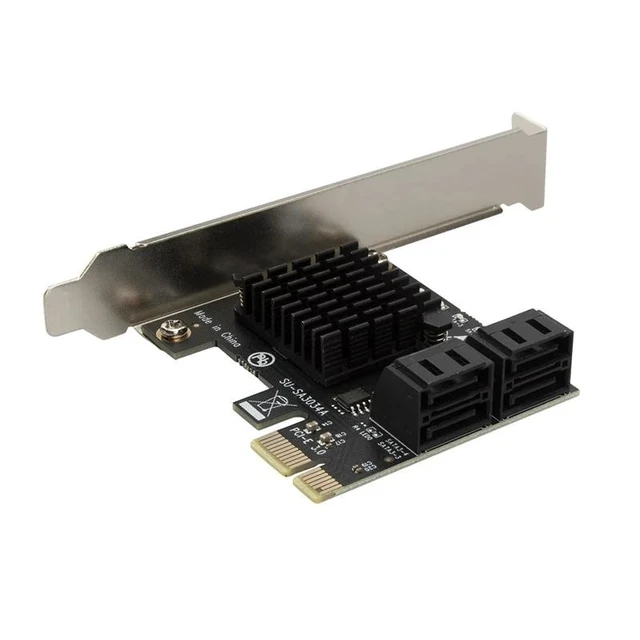Alt view image 11 of 12 - Chi a Mining Riser PCIe to 4 Port SATA 3.0 6Gb SSD Adapter PCI-e PCI Express Gen3 x1 SATA Controller Expansion Card Add On Cards