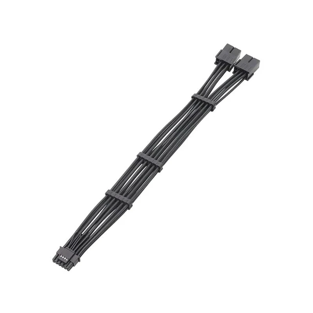 Alt view image 2 of 2 - Sturdy 2x 8Pin Female to PCIE 5.0 12+4 16Pin Video Card Cable for RTX4000 RTX40(2X8PIN PM)