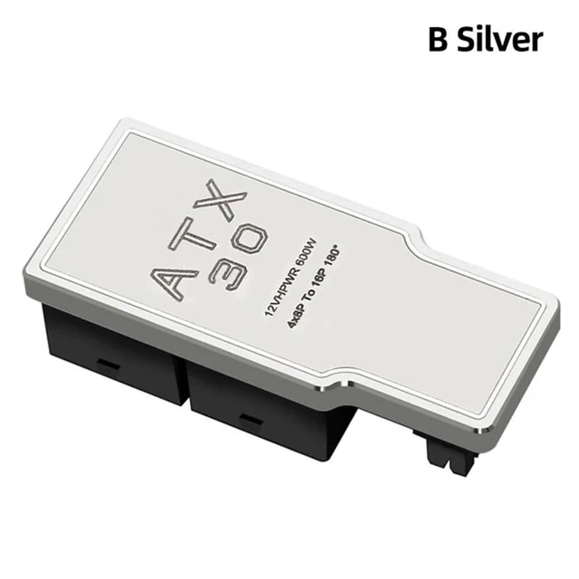 Alt view image 8 of 14 - ATX3.0 Power Adapter Connector 4X 8Pin Female to Male 12VHPWR 12+4P 600W 180° Angled for RTX4090/RTX4080 16GB/12GB Graphics Card(B Silver)