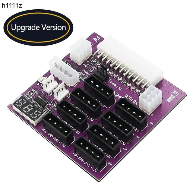 Alt view image 7 of 13 - Breakout Board 4Pin and 6Pin Power Connector LED Display 12V Power Module for CHIA Mining for GPU Graphics Card Miner Mining