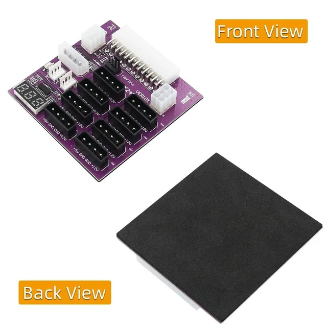 Alt view image 8 of 13 - Breakout Board 4Pin and 6Pin Power Connector LED Display 12V Power Module for CHIA Mining for GPU Graphics Card Miner Mining