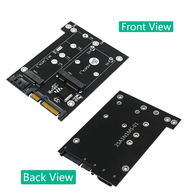 Alt view image 8 of 12 - Riser 2 in 1 mSATA / M2 NGFF SSD to Dual SATA 3.0 Converter M.2 SATA Adapter mSATA to SATA Expansion Card Board for Miner Mining