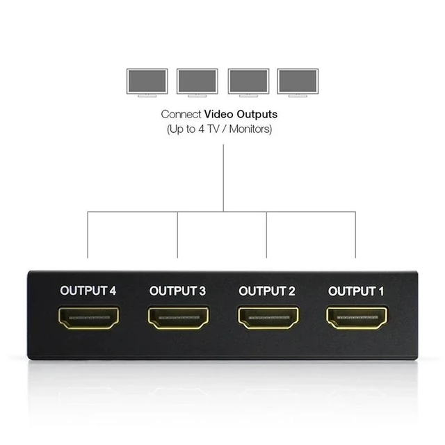 Alt view image 10 of 12 - 4K HDMI Splitter 1x4 1x2 Video HDMI Distributor 1 in 4 out HDMI Splitter Duplicate Screen Amplifier for PC HDTV DVD PS3 Monitor(USB Cable)
(1x2)