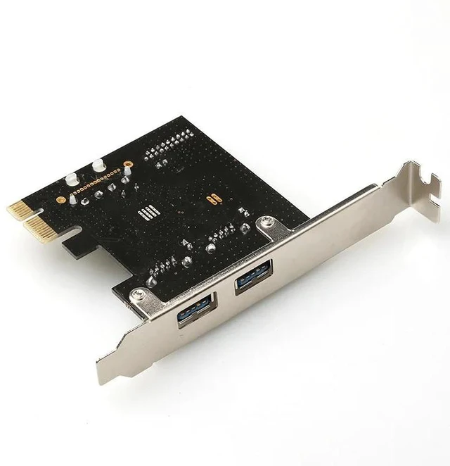 Alt view image 6 of 8 - USB 3.0 PCI-E Expansion Card Adapter External 2 Port USB3.0 Hub Internal 19pin Header PCI-E Card 4pin IDE Power