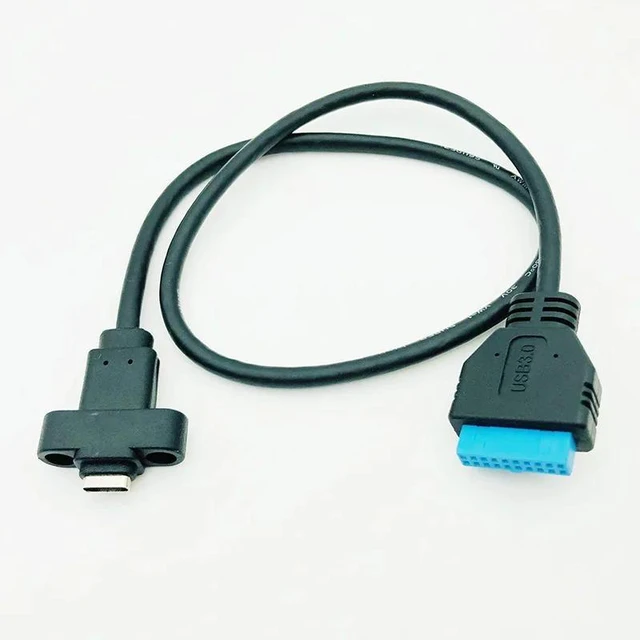 Alt view image 8 of 12 - Connectors USB3.0 20/19Pin to Type-C Single Port USB 3.1 Type C USB-C Female to USB 3.0 Motherboard 19pin Header Cable 50cm